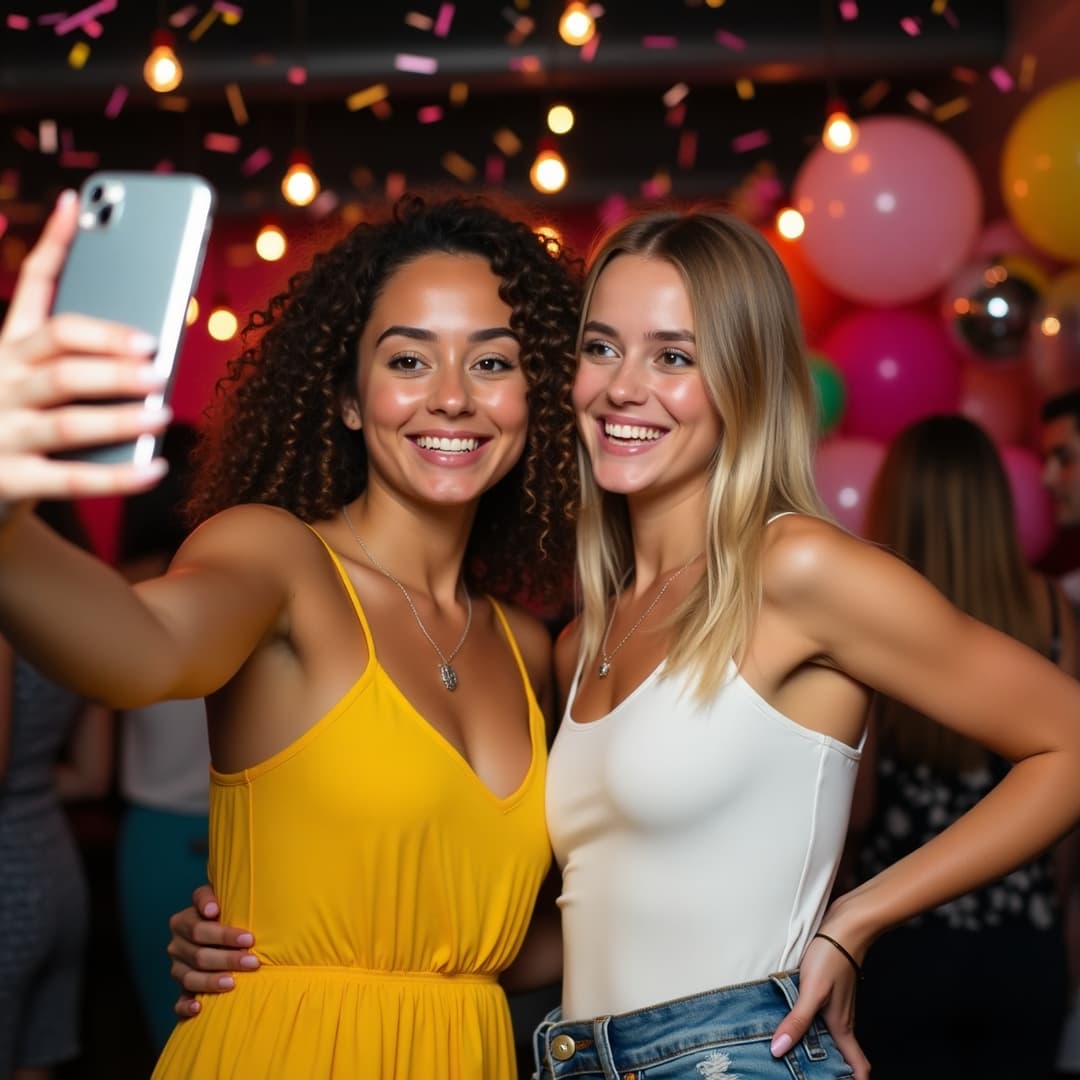 Two young women taking a selfie